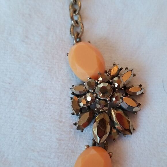 J Crew Vtg Necklace gold tone and orange - Picture 14 of 16
